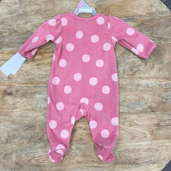5/$20 NEW 0-3M Girls Dots & Lamb Footie Blanket Sleeper Pajamas - Picture 2 of 3